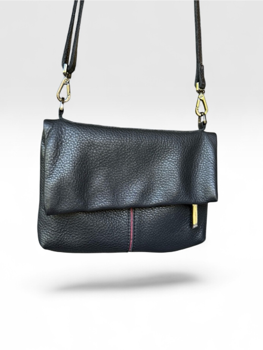 Hammit black leather asymmetrical crossbody handbag purse *rare* style